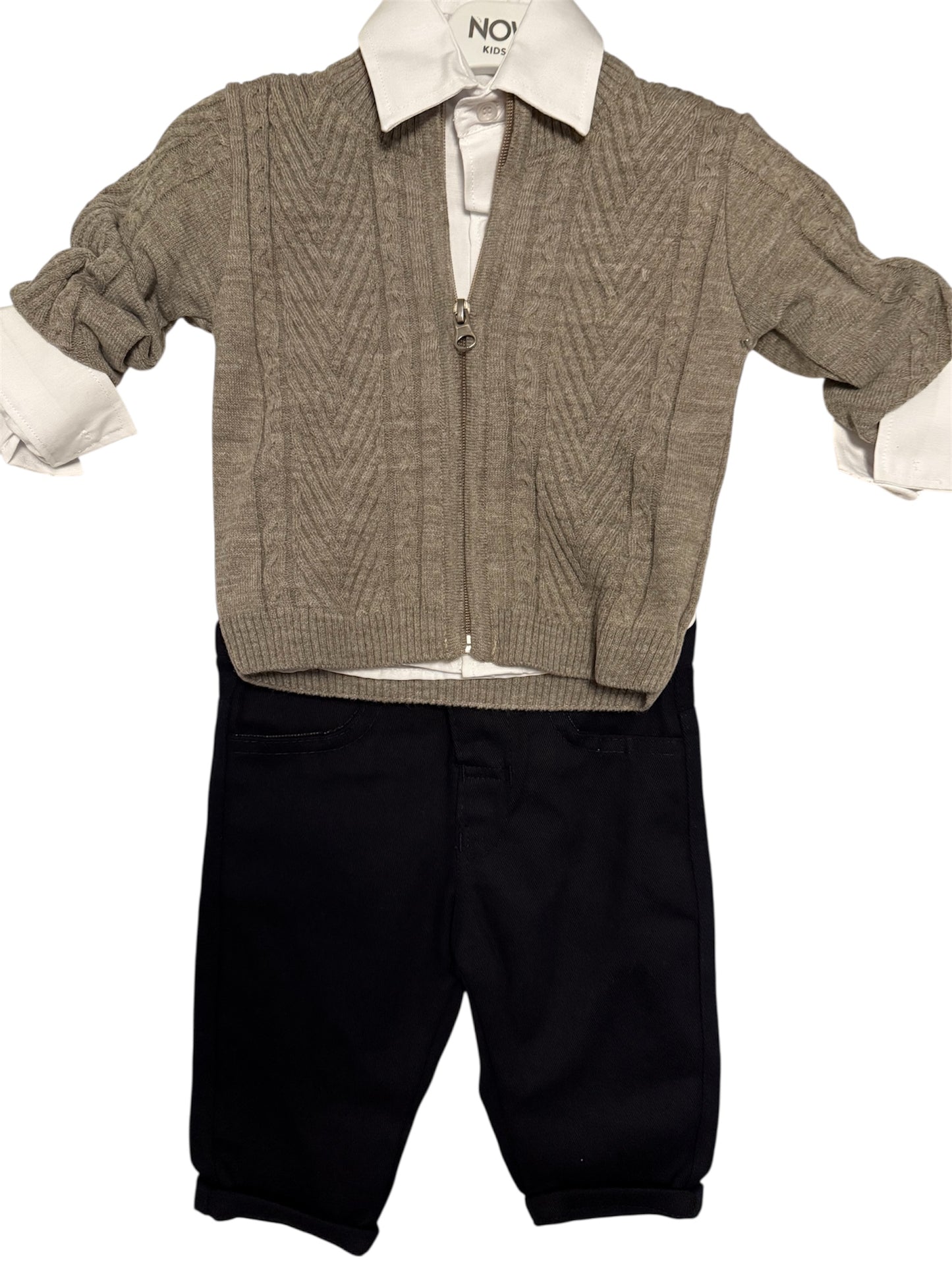 Baby boy- Zipped beige Jumper set