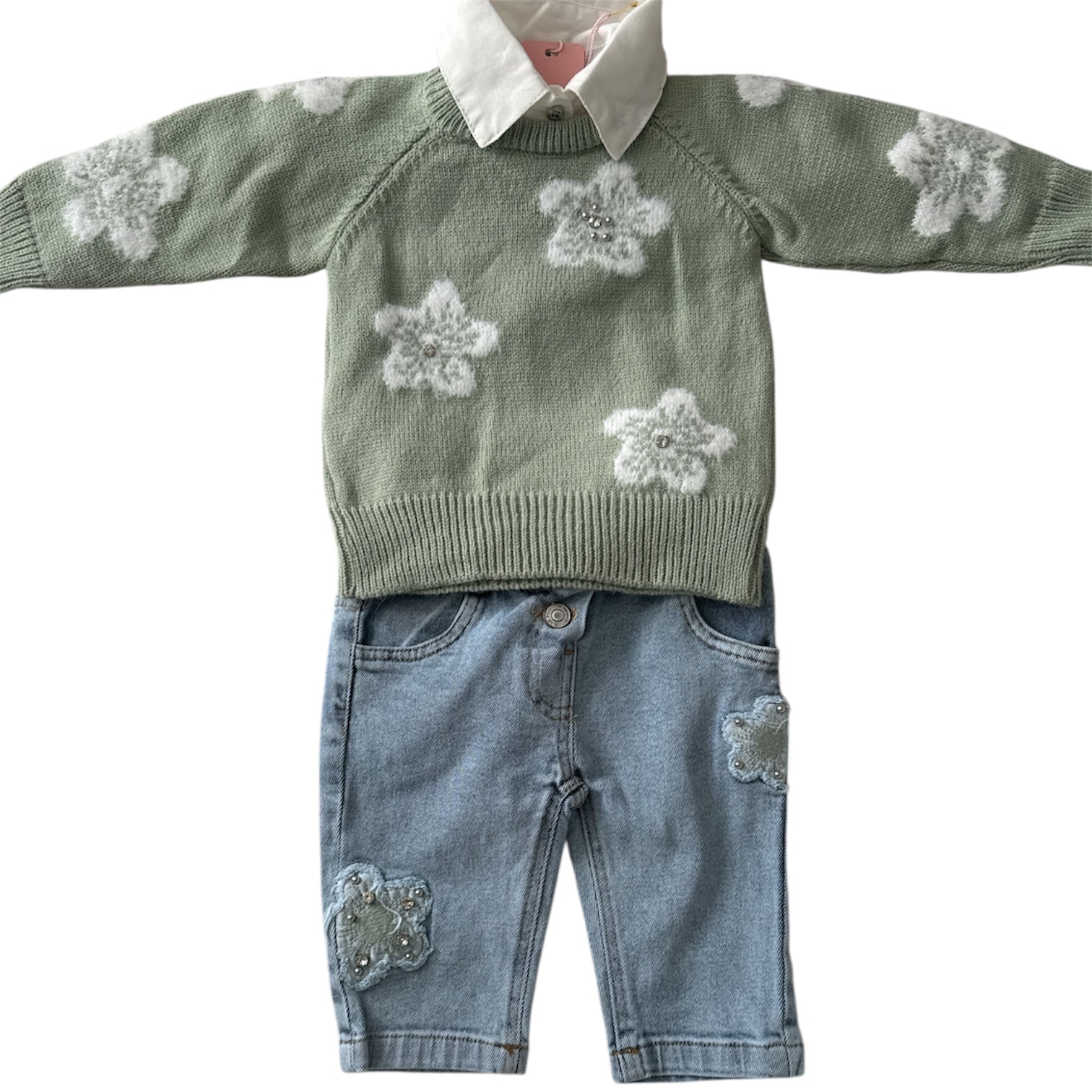 Green Floral Jumper set