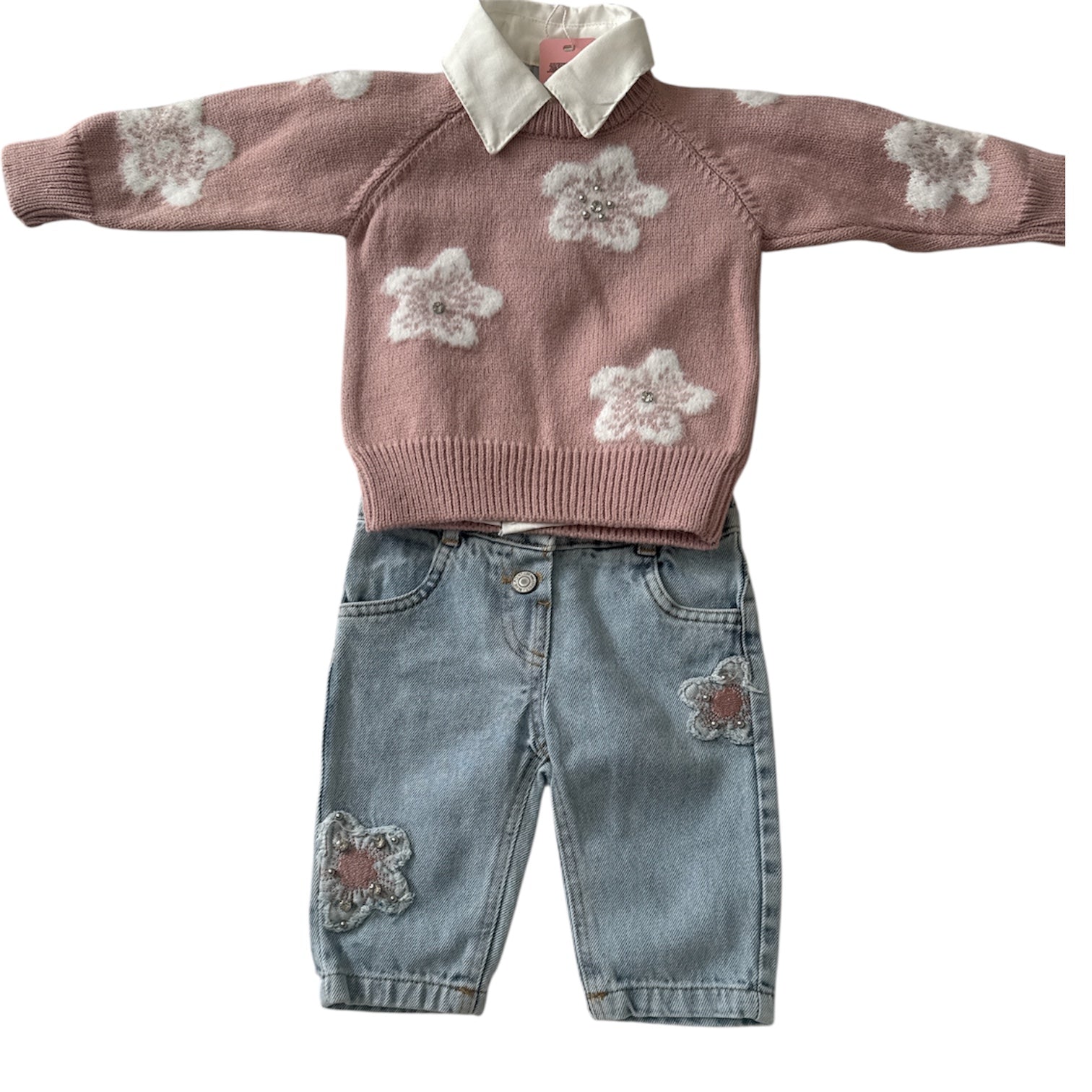 Pink Floral Jumper Set