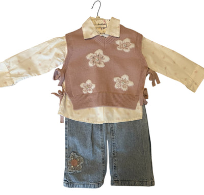 Knitted Vest Jumper Set