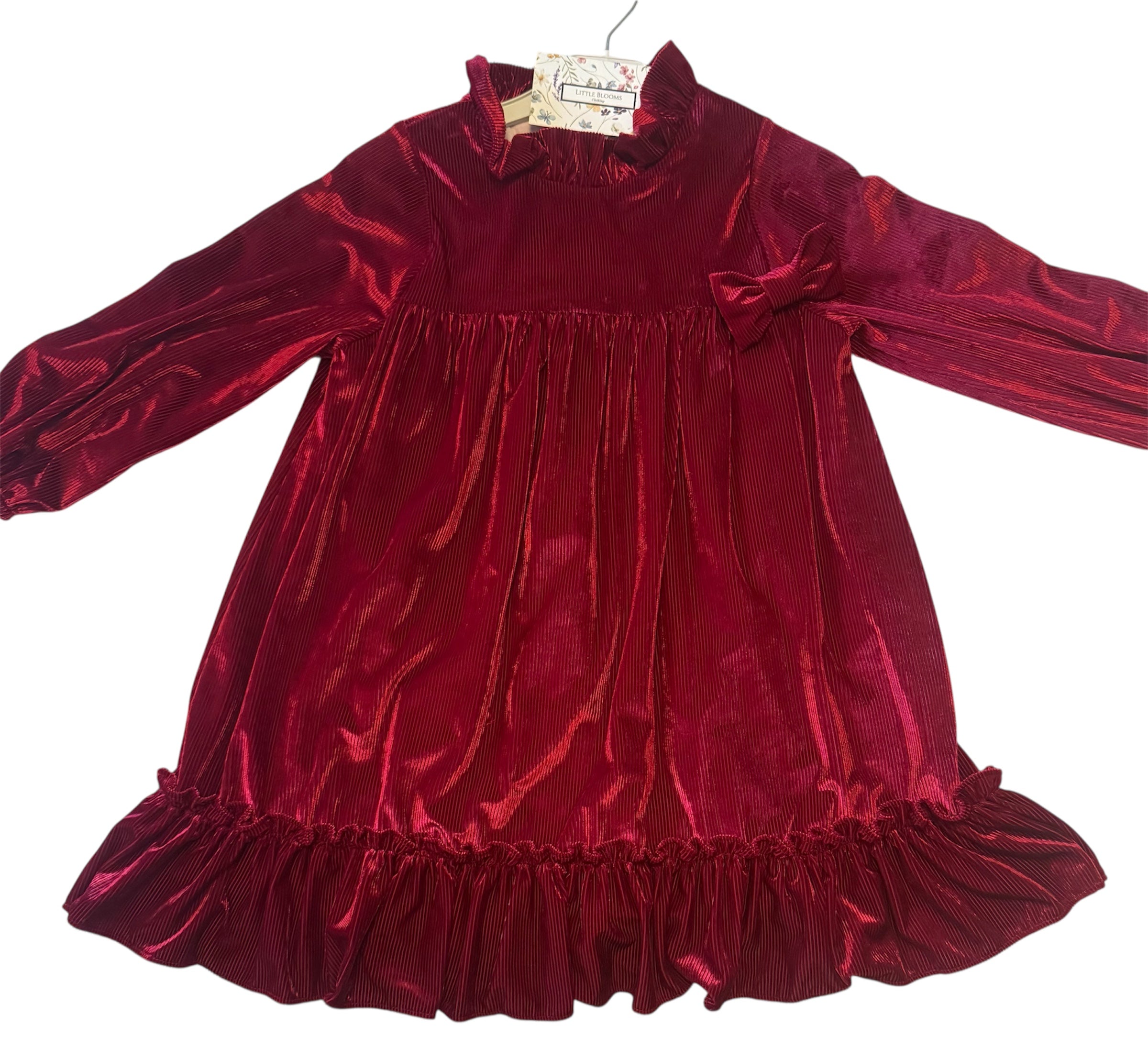 Red Velve Full Skirted Dress
