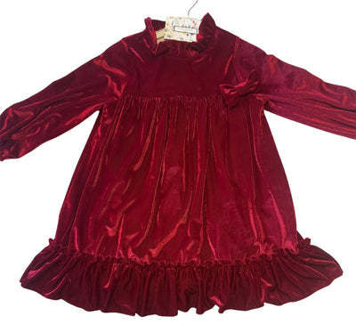 Red Velve Full Skirted Dress